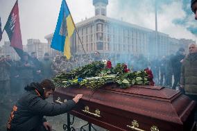 Funeral Ceremony For Ukrainian Serviceman And A Founder Of FC Obolon's Ultras Movement Pavlo Vedybida