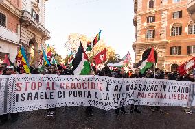 National Pro-Palestinian Demonstration In Rome