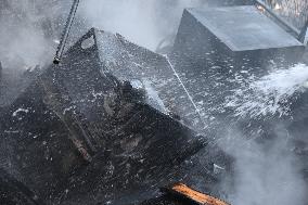 Large Fire Impacts Several Businesses In A Strip Mall On Small Business Saturday In The Rego Park Section Of Queens New York