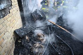 Large Fire Impacts Several Businesses In A Strip Mall On Small Business Saturday In The Rego Park Section Of Queens New York