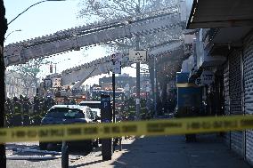 Large Fire Impacts Several Businesses In A Strip Mall On Small Business Saturday In The Rego Park Section Of Queens New York