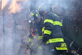 Large Fire Impacts Several Businesses In A Strip Mall On Small Business Saturday In The Rego Park Section Of Queens New York