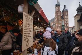 Christmas Market In Krakow, Poland