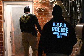 NYPD Crime Scene Investigators Search For Evidence At Murder Scene Where Kristopher Samaroo Was Killed In Throggs Neck Section O