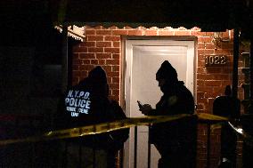 NYPD Crime Scene Investigators Search For Evidence At Murder Scene Where Kristopher Samaroo Was Killed In Throggs Neck Section O