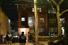 NYPD Crime Scene Investigators Search For Evidence At Scene Of Fatal Assault In Throggs Neck Section Of Bronx New York