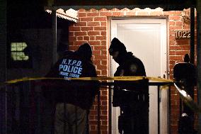 NYPD Crime Scene Investigators Search For Evidence At Murder Scene Where Kristopher Samaroo Was Killed In Throggs Neck Section O