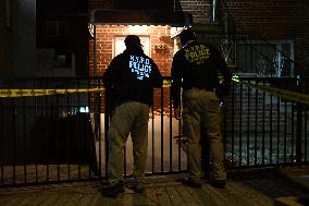 NYPD Crime Scene Investigators Search For Evidence At Murder Scene Where Kristopher Samaroo Was Killed In Throggs Neck Section O