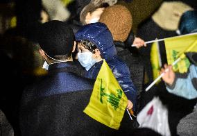 Mourners Hold Vigil for Hezbollah Chief Hassan Nasrallah in Beirut Suburb