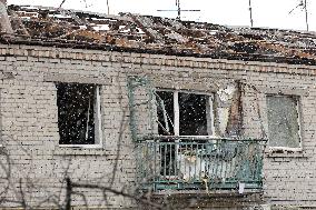 Aftermath of Russian missile strike in Dnipropetrovsk region