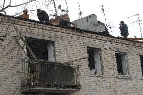 Aftermath of Russian missile strike in Dnipropetrovsk region