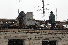 Aftermath of Russian missile strike in Dnipropetrovsk region