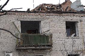 Aftermath of Russian missile strike in Dnipropetrovsk region