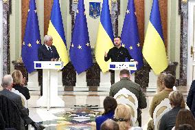 News conference of Ukrainian President and European Council President in Kyiv