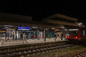 Bavarian Train Station At Night