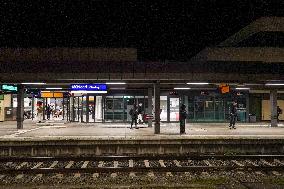 Bavarian Train Station At Night