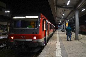 Bavarian Train Station At Night