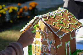 Gingerbread House Christmas Decorations In Nepal.