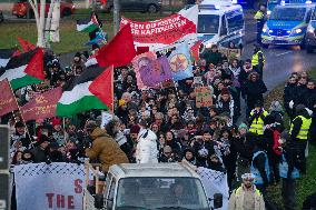 ''No Weapon Delivery To Israel'' Demo In Cologne