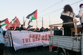 ''No Weapon Delivery To Israel'' Demo In Cologne