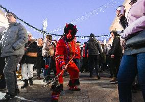 Traditional Christmas Market In Krakow's Market Square