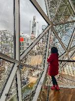 Annual International Day Of Banks On December 4, Frankfurt Am Main Skyline, Dominated By The Iconic Commerzbank Tower