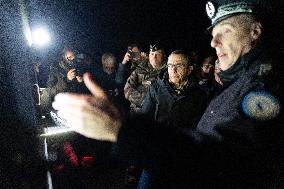 Bruno Retailleau visits a Migrant Patrol Point - Marck