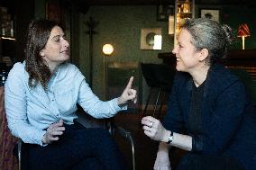 Portrait of Marine Tondelier and Lucie Castets - Paris