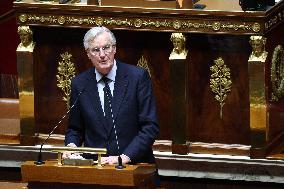 Pm Barnier Invokes 49.3 During The Vote On The 2025 Social Security Bill In Paris