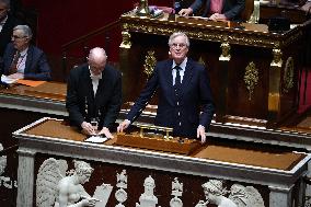 Pm Barnier Invokes 49.3 During The Vote On The 2025 Social Security Bill In Paris