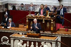 Pm Barnier Invokes 49.3 During The Vote On The 2025 Social Security Bill In Paris