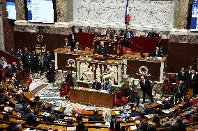 Pm Barnier Invokes 49.3 During The Vote On The 2025 Social Security Bill In Paris