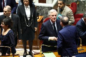 Pm Barnier Invokes 49.3 During The Vote On The 2025 Social Security Bill In Paris