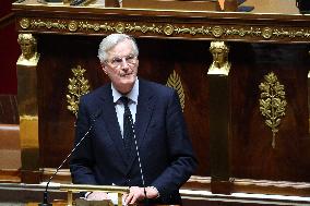 Pm Barnier Invokes 49.3 During The Vote On The 2025 Social Security Bill In Paris