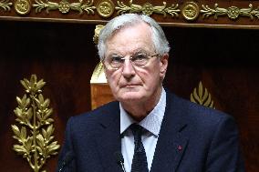 Pm Barnier Invokes 49.3 During The Vote On The 2025 Social Security Bill In Paris