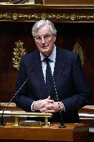 Pm Barnier Invokes 49.3 During The Vote On The 2025 Social Security Bill In Paris