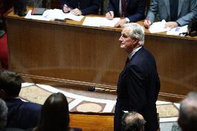 Pm Barnier Invokes 49.3 During The Vote On The 2025 Social Security Bill In Paris