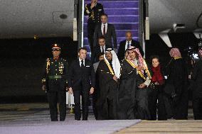 President Macron Arrives At Riyadh