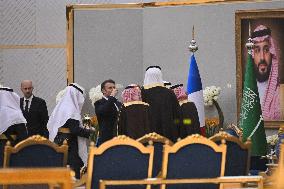 President Macron Arrives At Riyadh