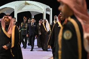 President Macron Arrives At Riyadh