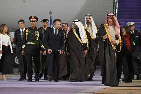 President Macron Arrives At Riyadh