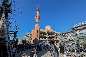 First Prayer At The Partially Restored Al-Farouq Mosque - Gaza