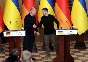 Joint briefing of Volodymyr Zelenskyy and Olaf Scholz in Kyiv