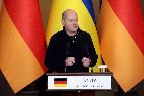 Joint briefing of Volodymyr Zelenskyy and Olaf Scholz in Kyiv