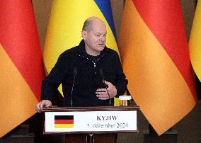 Joint briefing of Volodymyr Zelenskyy and Olaf Scholz in Kyiv