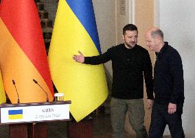 Joint briefing of Volodymyr Zelenskyy and Olaf Scholz in Kyiv