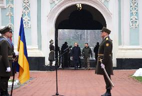 Ukrainian President and German Chancellor at Saint Sophia of Kyiv