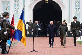 Ukrainian President and German Chancellor at Saint Sophia of Kyiv