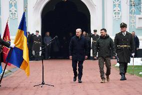 Ukrainian President and German Chancellor at Saint Sophia of Kyiv