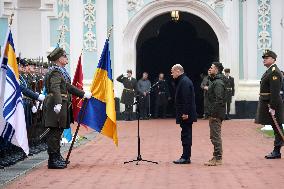 Ukrainian President and German Chancellor at Saint Sophia of Kyiv